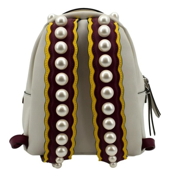 FENDI  Leather Backpack Bag White main image 9